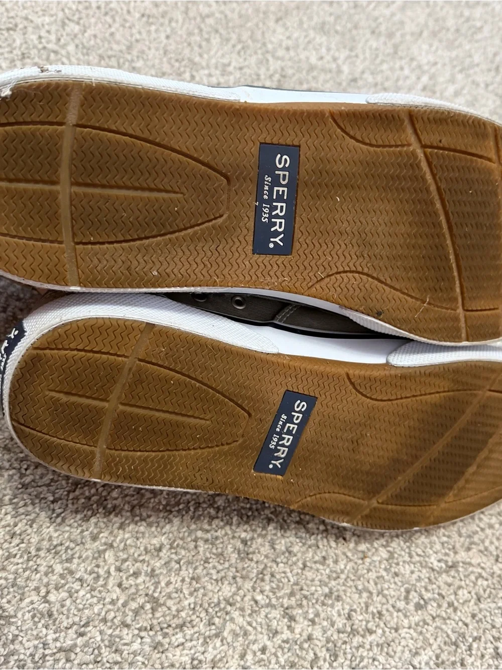 Sperry Men's Grey Canvas Boat Shoes with White Laces